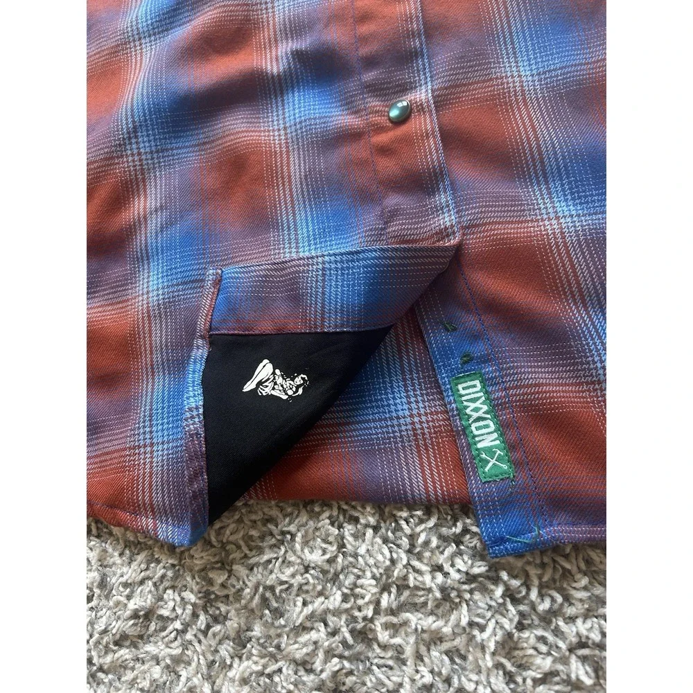 Dixxon Men's Medium Pearl Snap Kaihalulu Bay Long Sleeve Button Down Flannel